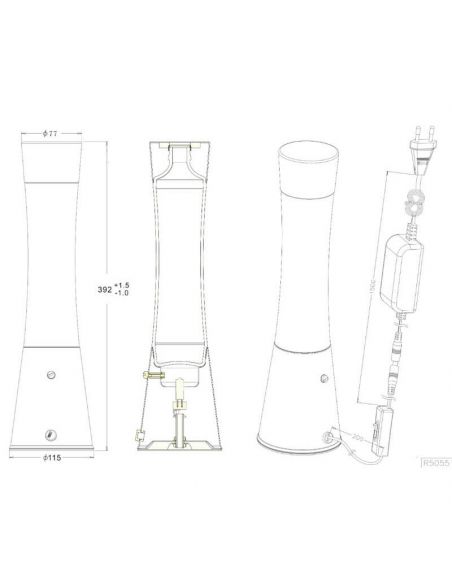 Dimensões Candeeiro de lava verde e cromado R55166132 Trio | leonleds