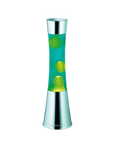 Lámpara de lava verde y cromada R55166132 Trio | LeonLeds