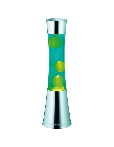 Lámpara de lava verde y cromada R55166132 Trio | LeonLeds
