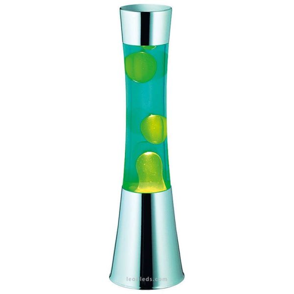 Lámpara de lava verde y cromada R55166132 Trio | LeonLeds