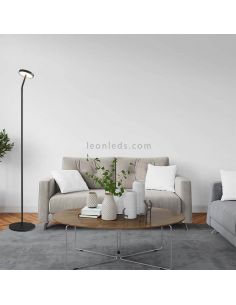 Candeeiro de pé LED Corvus preto ajustável 2