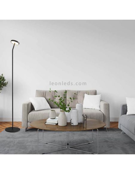 Lampadaire LED Corvus noir orientable d'ambiance