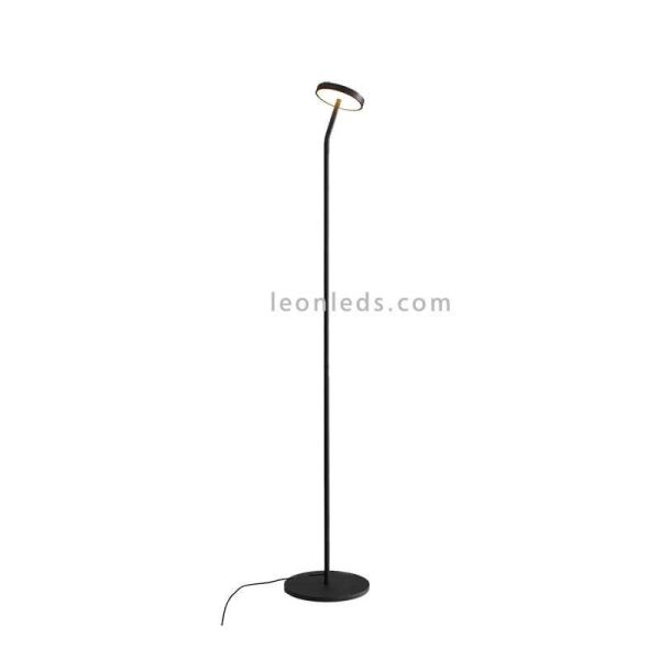 Lámpara de pie LED Corvus negra orientable