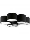 Plafon Pastore preto têxtil composto por 6 plafons redondos Eglo | leonleds