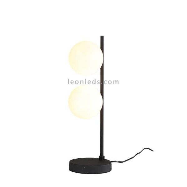 Candeeiro de mesa em vidro preto Doris 2xG9