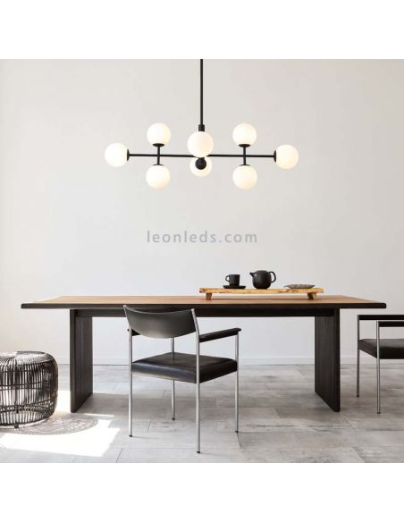 Luminária de teto pendente Doris preta ambiente