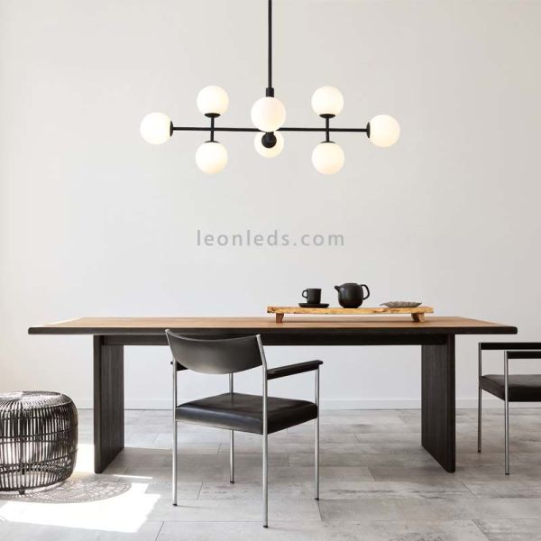 Lámpara de techo colgante Doris negra ambiente