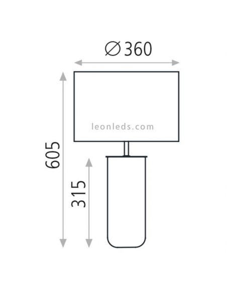 Lampe à poser textile Lindana blanc et or dimensions