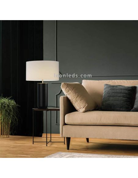 Lampe à poser Lindana en métal noir et doré