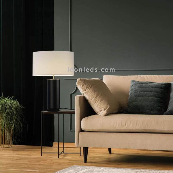 Lampe à poser Lindana en métal noir et doré