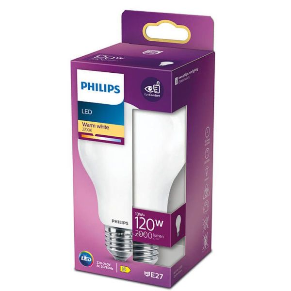 Ampoule LED E27 A67 13W - 120w LED classique 2000Lm 2700K Philips | leonleds