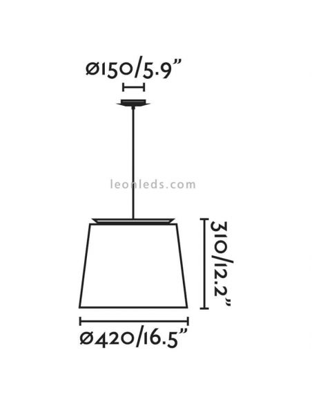 Dimensões da luminária pendente têxtil Savoy