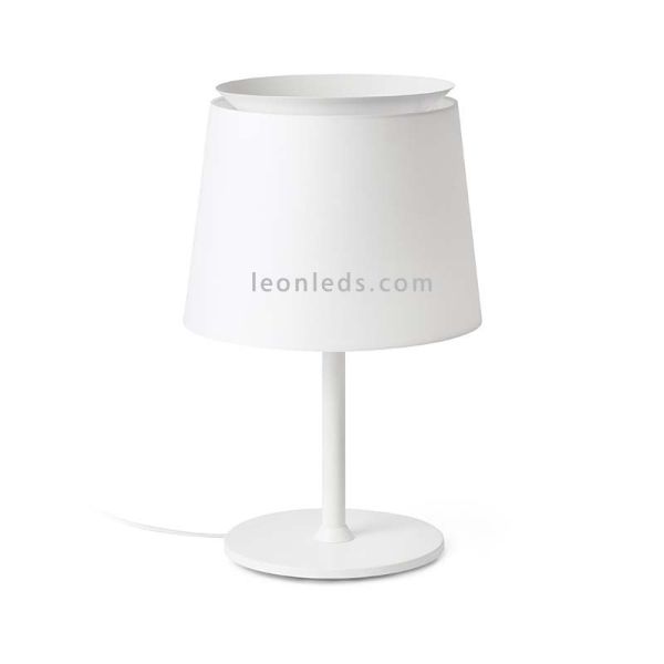 Candeeiro de mesa Savoy de tela e metal