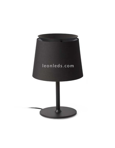 Lampe à poser Savoy en tissu noir et métal