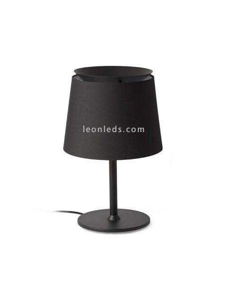 Lampe à poser Savoy en tissu noir et métal