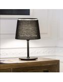 Lámpara de mesa Savoy de tela y metal negra ambiente
