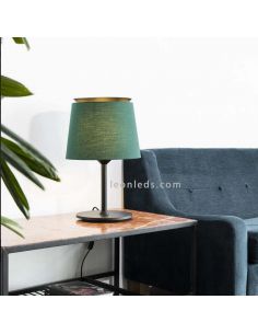 Lámpara de mesa Savoy de tela y metal 2