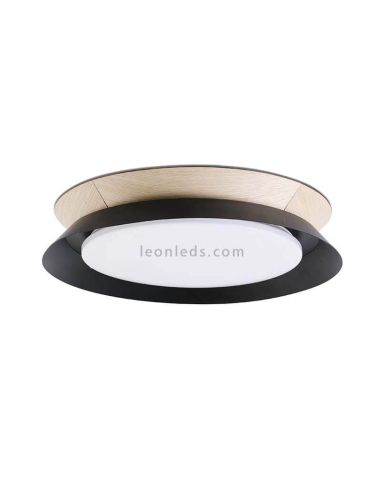 Luminária de teto em madeira LED Tender preta