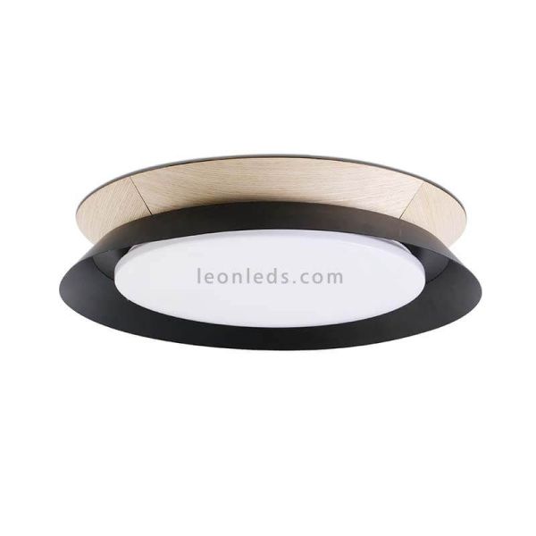 Luminária de teto em madeira LED Tender preta