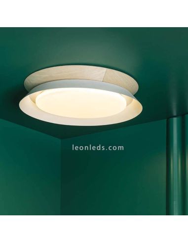 Plafón de techo LED de madera Tender blanco ambiente ACB Iluminación | Leónleds