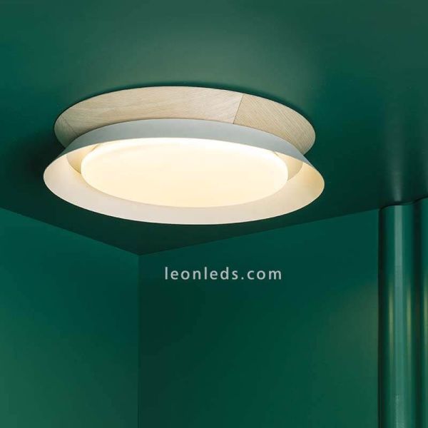 Plafonnier LED en bois Tender blanc ambiant ACB Iluminación | leonleds