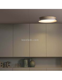 Plafón de techo LED de madera Tender blanco 2