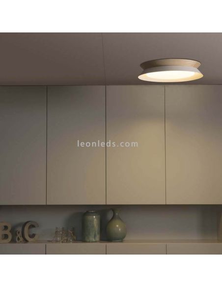 Plafonnier LED bois Tender blanc ambiant