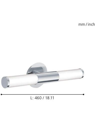 Medida de Aplique espejo de baño Palmera 2XE14 87219 Eglo | LeonLeds