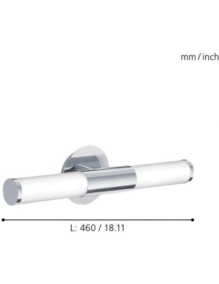 Medida de Aplique espejo de baño Palmera 2XE14 87219 Eglo | LeonLeds