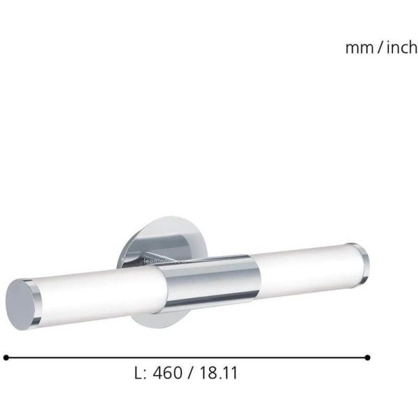 Medida de Aplique espejo de baño Palmera 2XE14 87219 Eglo | LeonLeds