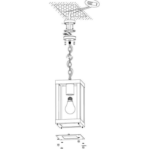 Instalación de Lámpara de techo exterior Negra Alamonte 1 94788 Eglo | LeonLeds