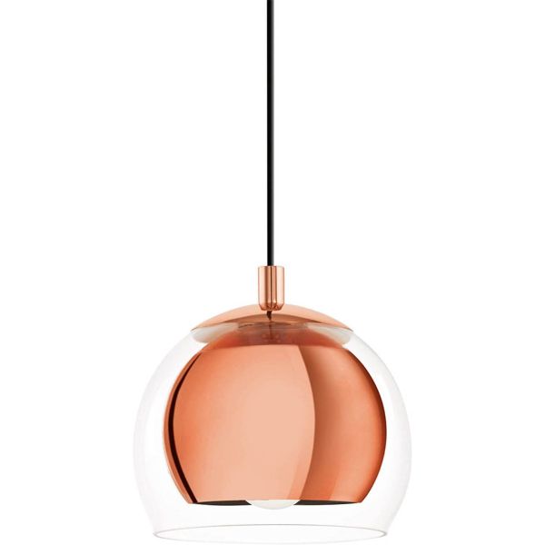 Detalhe de Luminária de teto com 3 abajures cobre Rocamar 94591 Eglo | leonleds