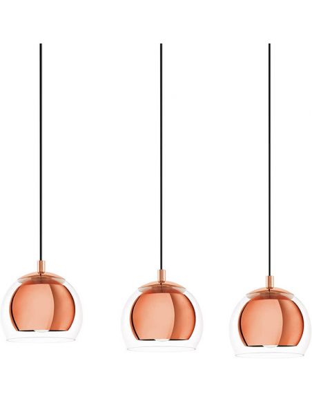 Lámpara de techo con 3 pantallas Cobre Rocamar 94591 Eglo | LeonLeds