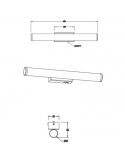 Dimensiones de Baño con dos espejos y dos Apliques LED para espejo de baño con interruptor Mattimo Trio Lighting | LeonLeds