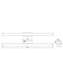 Dimensões de banheiro com dois espelhos e duas luminárias LED para espelho de banheiro com interruptor Mattimo Trio Lighting | L