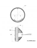 Dimensões Farol redondo 7'' LED 10-30V Homologado H4 TL/27 | leonleds