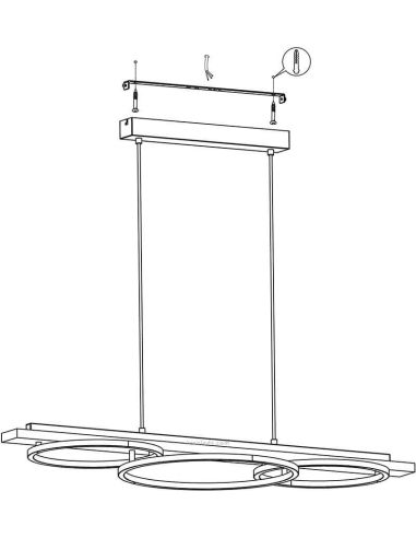 Comment installer plafonnier LED avec 3 anneaux noirs Boyal 25W 3.600Lm Eglo | leonleds