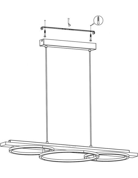 Comment installer plafonnier LED avec 3 anneaux noirs Boyal 25W 3.600Lm Eglo | leonleds