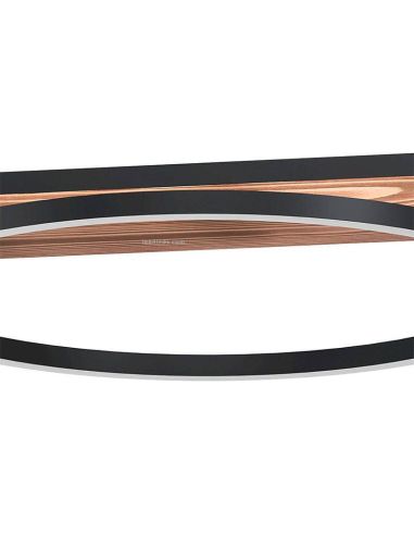 Detalhe do candeeiro de teto LED com 3 argolas pretas Boyal 25W 3.600Lm Eglo | leonleds