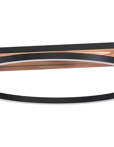 Detalhe do candeeiro de teto LED com 3 argolas pretas Boyal 25W 3.600Lm Eglo | leonleds