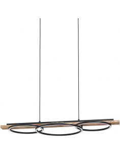 Lámpara de techo LED con 3 aros negros Boyal 25W 3.600Lm Eglo | LeonLeds