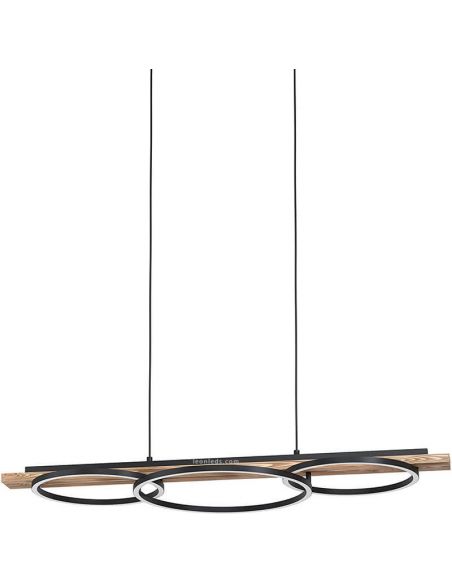Lámpara de techo LED con 3 aros negros Boyal 25W 3.600Lm Eglo | LeonLeds
