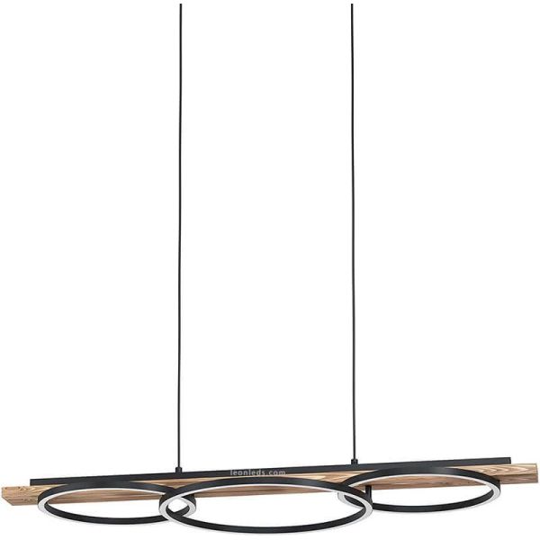 Luminária de teto LED com 3 anéis pretos Boyal 25W 3.600Lm Eglo | leonleds