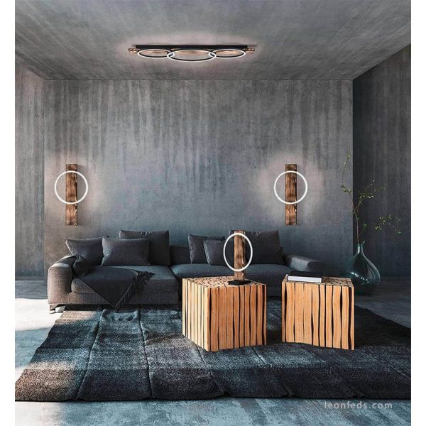 LED-Deckenleuchte mit 3 schwarzen...