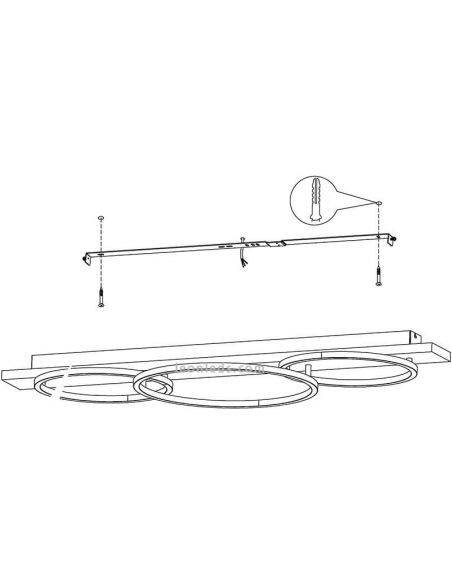 Como instalar Plafón LED con 3 aros negros Boyal 24W 3.400Lm madera ennegrecida | LeonLeds