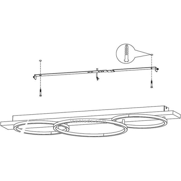 Como instalar Plafón LED con 3 aros negros Boyal 24W 3.400Lm madera ennegrecida | LeonLeds