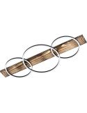 Plafón LED con 3 aros negros Boyal 24W 3.400Lm madera ennegrecida | LeonLeds