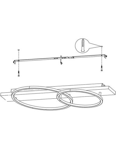 Comment installer Plafonnier LED bois naturel et noir Boyal 12W 1700Lm Eglo | leonleds