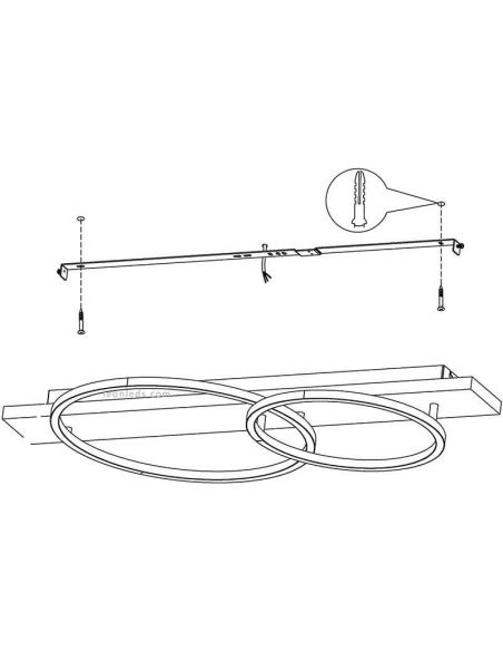 Comment installer Plafonnier LED bois naturel et noir Boyal 12W 1700Lm Eglo | leonleds
