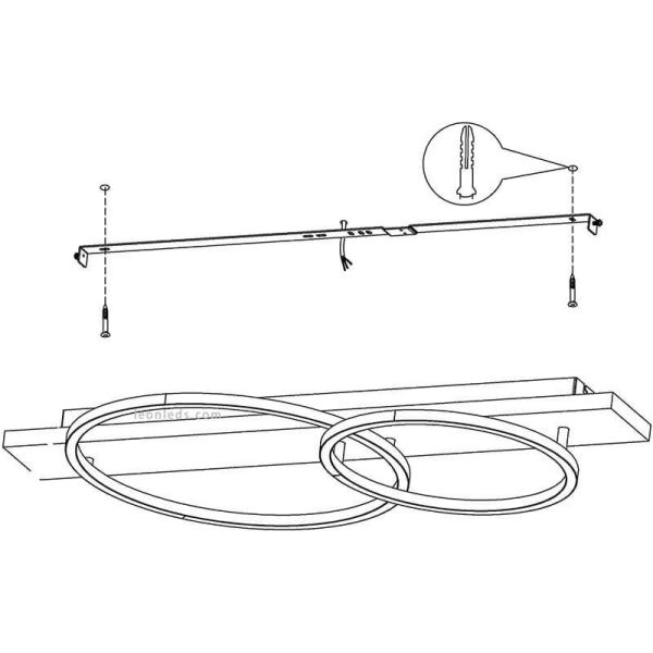 Comment installer Plafonnier LED bois naturel et noir Boyal 12W 1700Lm Eglo | leonleds